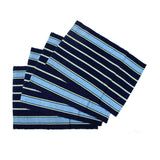 Darrahopens Home & Garden > Kitchenware Set of 4 Ribbed Cotton Placemats 33 x 48 cm Navy Stripes