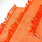 Darrahopens Home & Garden > Kitchenware Set of 4 Ribbed Cotton Placemats 33 x 48 cm Orange Fringe