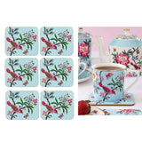 Darrahopens Home & Garden > Kitchenware Set of 6 Jardin Peony Coasters 11x9.7x0.4cm