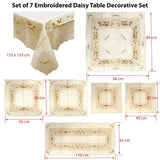 Darrahopens Home & Garden > Kitchenware Set of 7 Embroidered Daisy Table Decorative Set