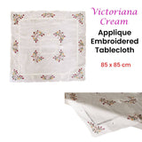 Darrahopens Home & Garden > Kitchenware Victoriana Cream Applique Embroidered Table Topper 85 x 85 cm