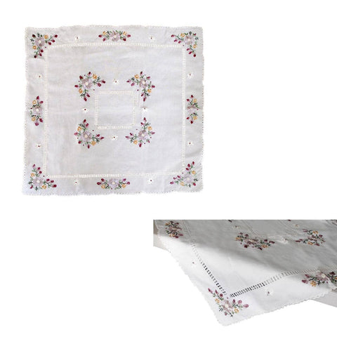 Darrahopens Home & Garden > Kitchenware Victoriana White Applique Embroidered Table Topper 85 x 85 cm