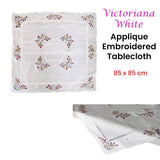 Darrahopens Home & Garden > Kitchenware Victoriana White Applique Embroidered Table Topper 85 x 85 cm