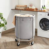 Darrahopens Home & Garden > Laundry & Cleaning Laundry Basket Wheels, Grey Silver