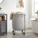 Darrahopens Home & Garden > Laundry & Cleaning Laundry Basket Wheels, Grey Silver