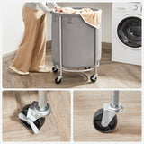 Darrahopens Home & Garden > Laundry & Cleaning Laundry Basket Wheels, Grey Silver