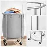 Darrahopens Home & Garden > Laundry & Cleaning Laundry Basket Wheels, Grey Silver