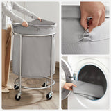 Darrahopens Home & Garden > Laundry & Cleaning Laundry Basket Wheels, Grey Silver