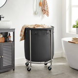 Darrahopens Home & Garden > Laundry & Cleaning Laundry Basket with Wheels, Black