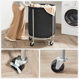 Darrahopens Home & Garden > Laundry & Cleaning Laundry Basket with Wheels, Black