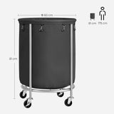 Darrahopens Home & Garden > Laundry & Cleaning Laundry Basket with Wheels, Black