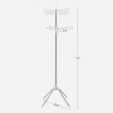 Darrahopens Home & Garden > Laundry & Cleaning SONGMICS 2-Tier Clothes Drying Rack for 27 Pieces of Clothes with 3 Rotatable Arms and 24 Clips White and Silver