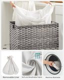 Darrahopens Home & Garden > Laundry & Cleaning SONGMICS Laundry Hamper with Lid and Wheels 140L Grey