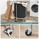 Darrahopens Home & Garden > Laundry & Cleaning Steel Frame Laundry Basket Wheels, Black