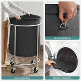 Darrahopens Home & Garden > Laundry & Cleaning Steel Frame Laundry Basket Wheels, Black