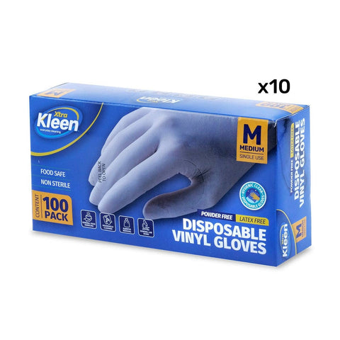 Darrahopens Home & Garden > Laundry & Cleaning Xtra Kleen 1000PCE Disposable Gloves Latex & Powder Free Food Safe M Size