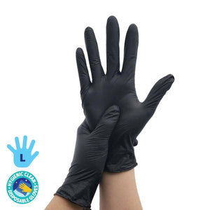 Darrahopens Home & Garden > Laundry & Cleaning Xtra Kleen 1000PCE Disposable Nitrile Gloves Black Latex Powder Free Size L