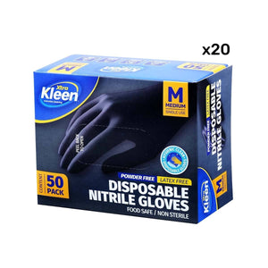 Darrahopens Home & Garden > Laundry & Cleaning Xtra Kleen 1000PCE Disposable Nitrile Gloves Black Latex Powder Free Size M