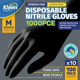 Darrahopens Home & Garden > Laundry & Cleaning Xtra Kleen 1000PCE Disposable Nitrile Gloves Black Latex Powder Free Size M