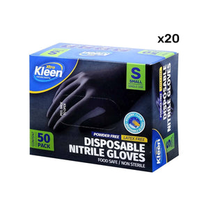 Darrahopens Home & Garden > Laundry & Cleaning Xtra Kleen 1000PCE Disposable Nitrile Gloves Black Latex Powder Free Size S