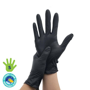 Darrahopens Home & Garden > Laundry & Cleaning Xtra Kleen 1000PCE Disposable Nitrile Gloves Black Latex Powder Free Size S