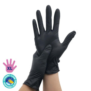 Darrahopens Home & Garden > Laundry & Cleaning Xtra Kleen 1000PCE Disposable Nitrile Gloves Black Latex Powder Free Size XL