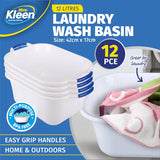 Darrahopens Home & Garden > Laundry & Cleaning Xtra Kleen 12PCE 12L Laundry Wash Basin Easy Grip Durable Handles 17 x 42cm