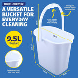 Darrahopens Home & Garden > Laundry & Cleaning Xtra Kleen 12PCE 9.5L Buckets Easy Pour Spout Strong Durable 23.5 x 35cm