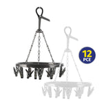 Darrahopens Home & Garden > Laundry & Cleaning Xtra Kleen 12PCE Hanging Clothes Airer Rotating Portable Pegs Attached