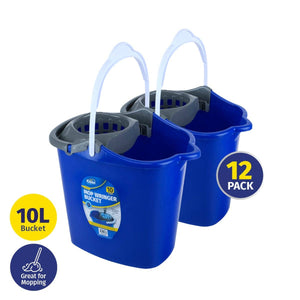 Darrahopens Home & Garden > Laundry & Cleaning Xtra Kleen 12PCE Mop Bucket With Removable Wringer Easy Pour Spout 10L