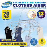 Darrahopens Home & Garden > Laundry & Cleaning Xtra Kleen 12PCE Stainless Steel Rotating Clothes Airer With Pegs 31.5cm