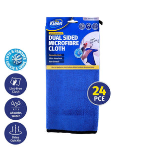 Darrahopens Home & Garden > Laundry & Cleaning Xtra Kleen 24PCE Dual Sided Microfibre Cloth Non-Scratch Lint Free 30 x 40cm