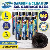 Darrahopens Home & Garden > Laundry & Cleaning Xtra Kleen 360PCE 56L Garbage Bin Liners Large Tear & Leak Proof 63 x 90cm