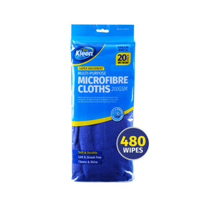Darrahopens Home & Garden > Laundry & Cleaning Xtra Kleen 480PCE Microfibre Cloths 200GSM Absorbent Multipurpose 30 x 30cm
