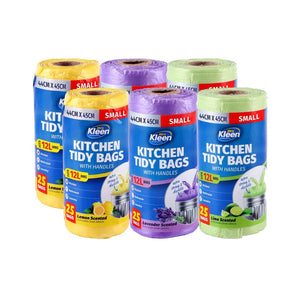 Darrahopens Home & Garden > Laundry & Cleaning Xtra Kleen 600PCE Scented Kitchen Tidy 12L Garbage Bag Handles Small 44 x 45cm