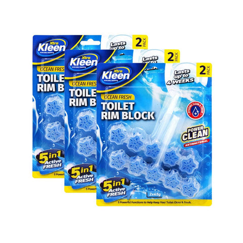 Darrahopens Home & Garden > Laundry & Cleaning Xtra Kleen 72PCE 45g Toilet Rim Clip-On Deodoriser Foaming Action Ocean Fresh