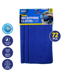 Darrahopens Home & Garden > Laundry & Cleaning Xtra Kleen 72PCE Microfibre Cloths Built-In Mesh Scrubber Absorbent 30cm