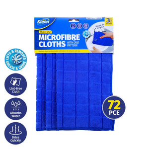 Darrahopens Home & Garden > Laundry & Cleaning Xtra Kleen 72PCE Microfibre Cloths Lint Free Absorbent Multipurpose 30 x 30cm