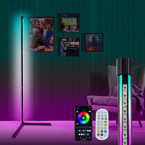 Darrahopens Home & Garden > Lighting 156cm RGB Streaming Gaming Floor Lamp with Multi control in Black
