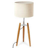 Darrahopens Home & Garden > Lighting 73cm Bamboo Tripod Table Lamp Light Modern Vintage w Beige Linen Shade