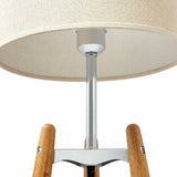 Darrahopens Home & Garden > Lighting 73cm Bamboo Tripod Table Lamp Light Modern Vintage w Beige Linen Shade