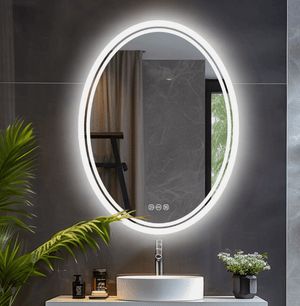 Darrahopens Home & Garden > Lighting Interior Ave - LED Oval Frameless Salon / Bathroom Wall Mirror - 50 x 70cm