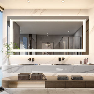 Darrahopens Home & Garden > Lighting Interior Ave - LED Rectangle Frameless Salon / Bathroom Wall Mirror - 120 x 60cm