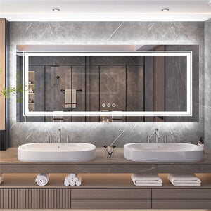 Darrahopens Home & Garden > Lighting Interior Ave - LED Rectangle Frameless Salon / Bathroom Wall Mirror - 120 x 80cm