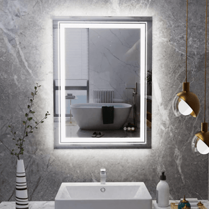 Darrahopens Home & Garden > Lighting Interior Ave - LED Rectangle Frameless Salon / Bathroom Wall Mirror - 70 x 50cm