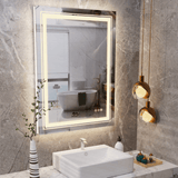 Darrahopens Home & Garden > Lighting Interior Ave - LED Rectangle Frameless Salon / Bathroom Wall Mirror - 70 x 50cm