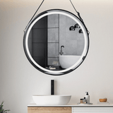 Darrahopens Home & Garden > Lighting Interior Ave - LED Round Hanging Salon / Bathroom Wall Mirror - Black - 60cm