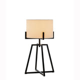 Darrahopens Home & Garden > Lighting Modern Scandi Metal Dimmable Table Desk Lamp w/ Linen Shade - Matte Black