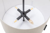 Darrahopens Home & Garden > Lighting Modern Scandi Metal Hanging Pendant Lamp w/ Linen Shade Light - Matte Black