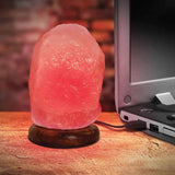 Darrahopens Home & Garden > Lighting Red USB Himalayan Pink Salt Lamp - Colour Light Bulb - Mini Natural Rock Crystal